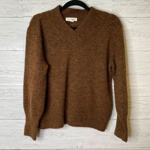 Treasure & bond v neck fuzzy sweater